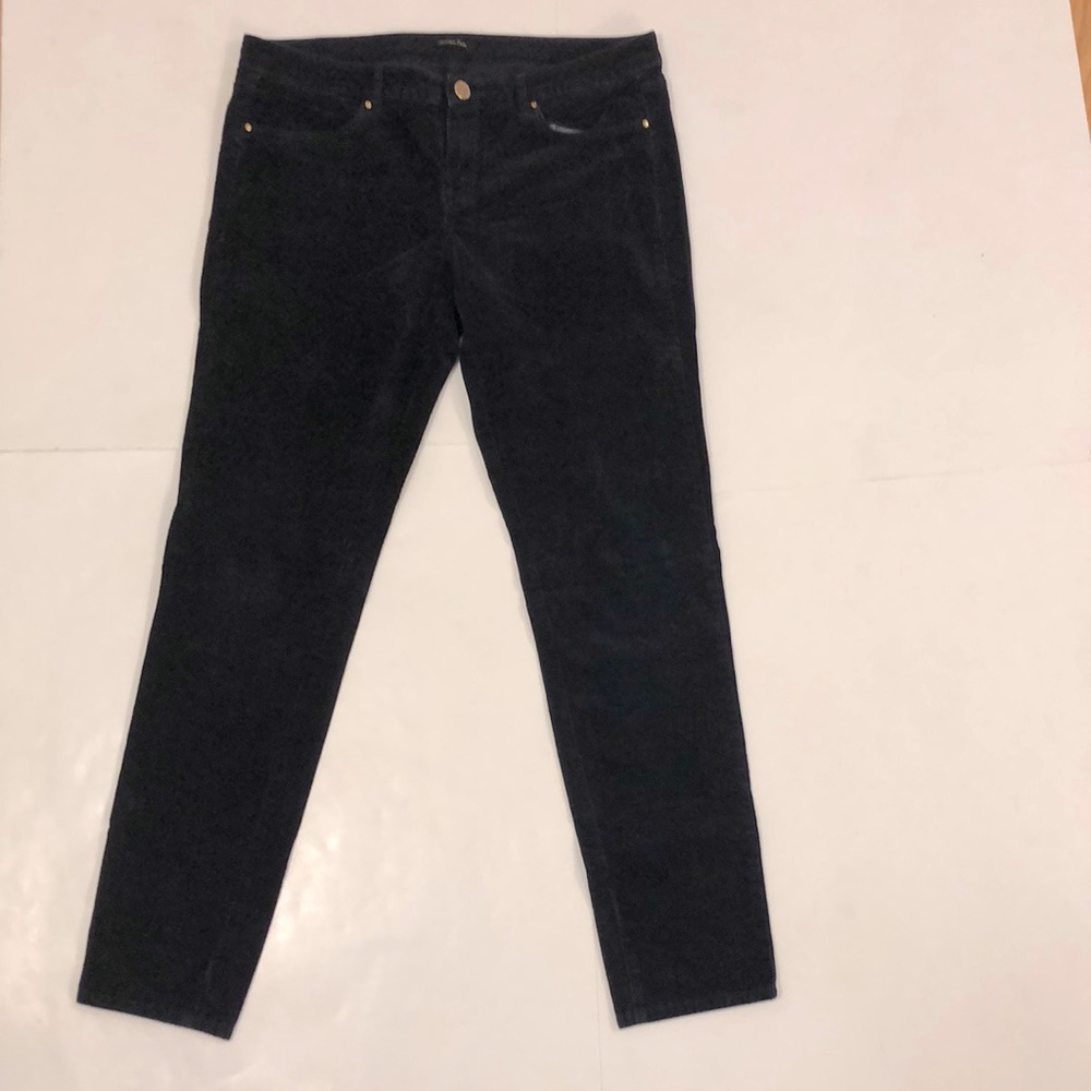 Massimo Dutti Black Velvet Slimline Pants